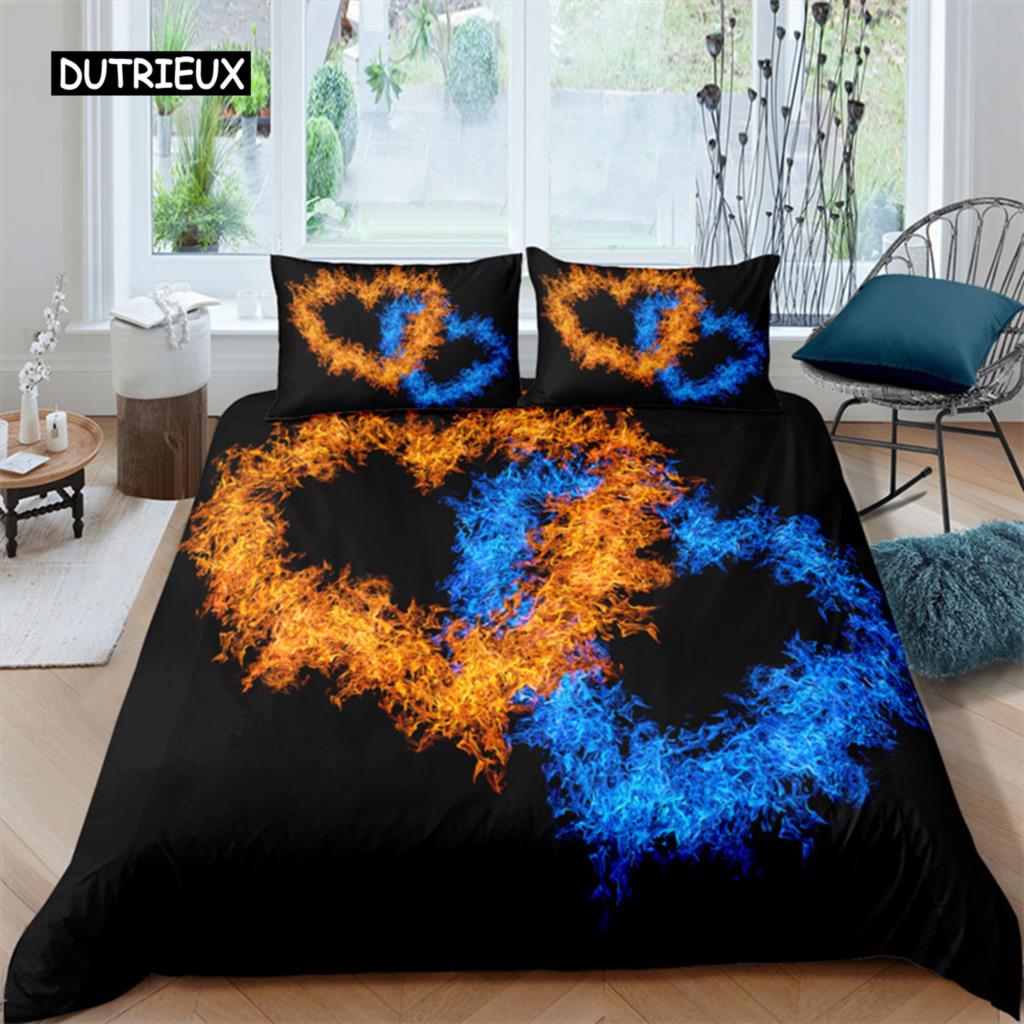 Пододеяльник Love Swan Романтический комплект постельного белья из микрофибры Покрывало King Full для влюбленных пар День святого Валентина Декор для дома