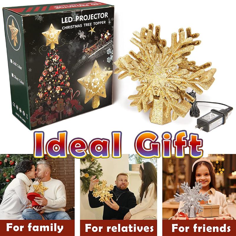 Рождественская снежинка, вращающаяся проекционная лампа, украшение в виде рождественской елки, короны, Рождественский день, атмосфера в помещении, праздничное освещение