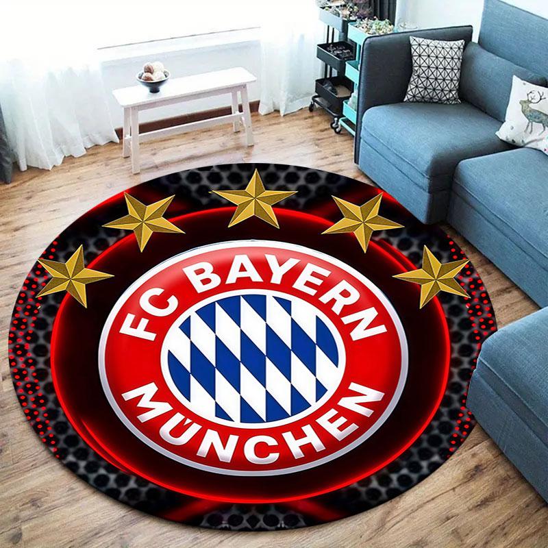 Круглый ковер FC Bayern Munchen, Ковер для гостиной, спальни, дивана, игровой комнаты, Нескользящий коврик для пола