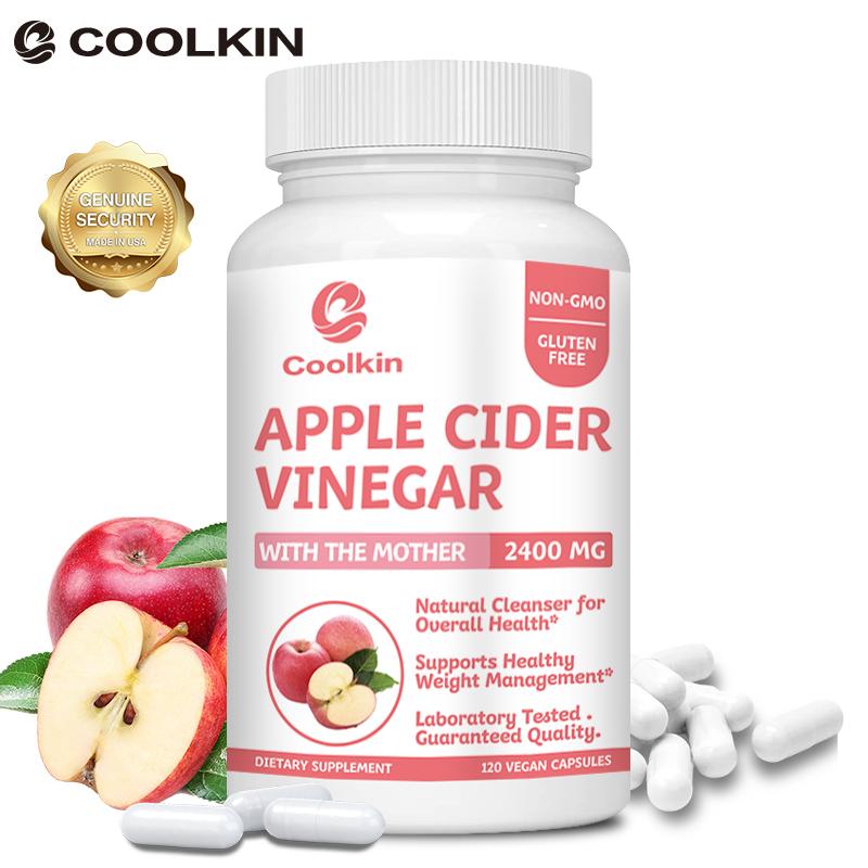 Coolkin Apple Cider Vinegar Capsules, 2400mg, Vegetarian, Dietary Supplement, Suitable for Both Men and Women