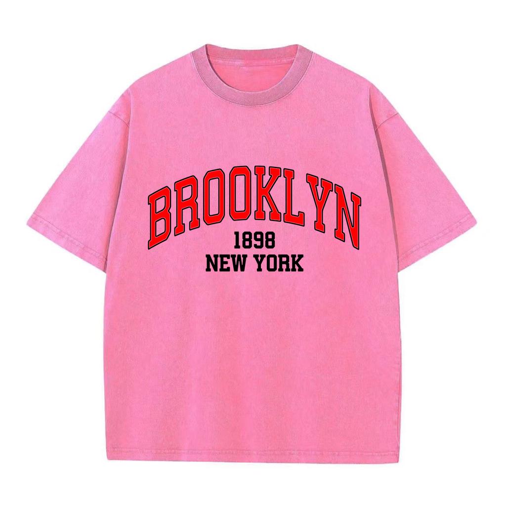 Флисовый свободный свитер в стиле Харадзюку Brooklyn 1898, милая футболка для пары на День святого Валентина, винтажная женская футболка в стиле ретро