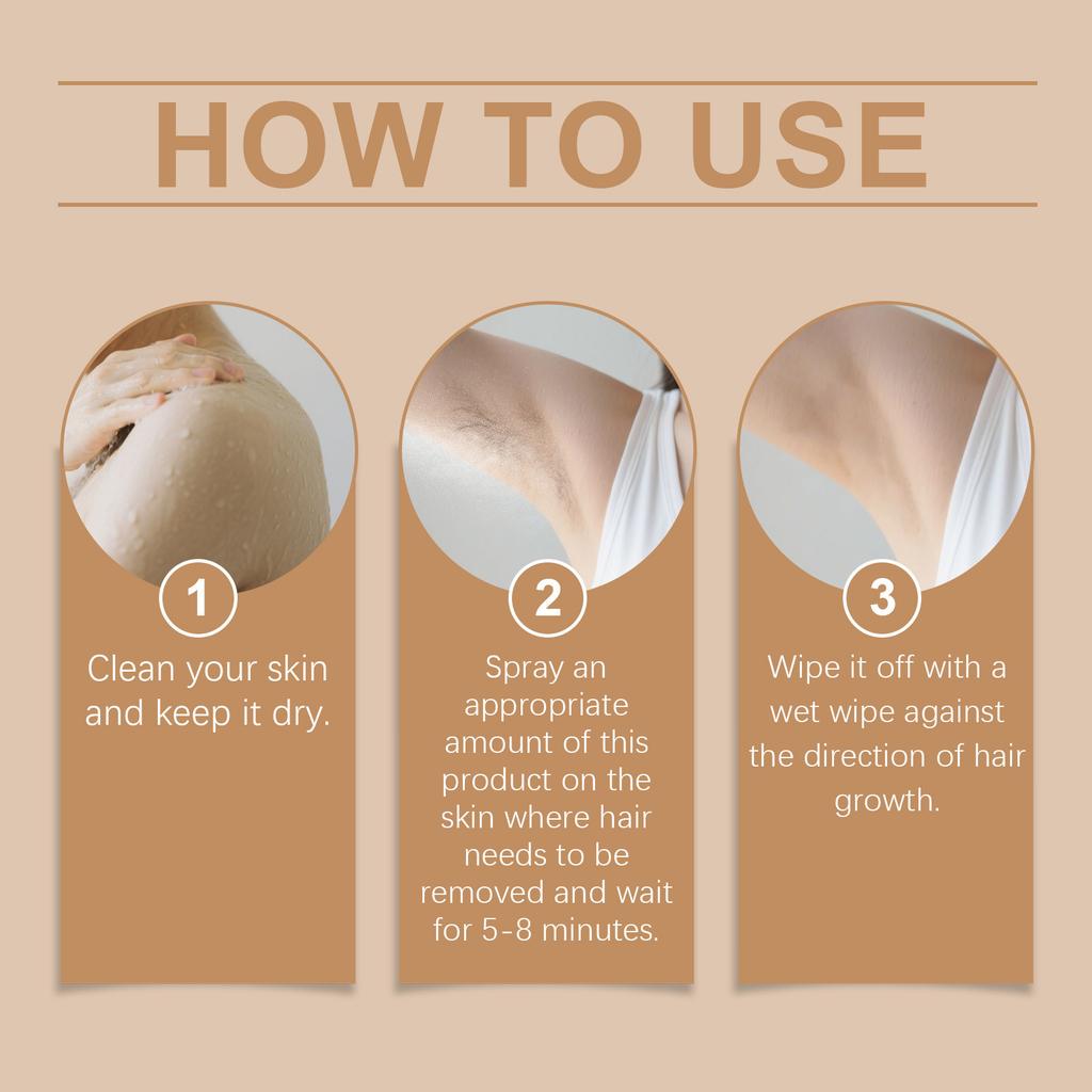 Portable And Refreshing Body Hair Removal Spray For Summer Skin Care, Leaving No Residue, With Mild Ingredients That Do Not Irritate The Skin,100ML