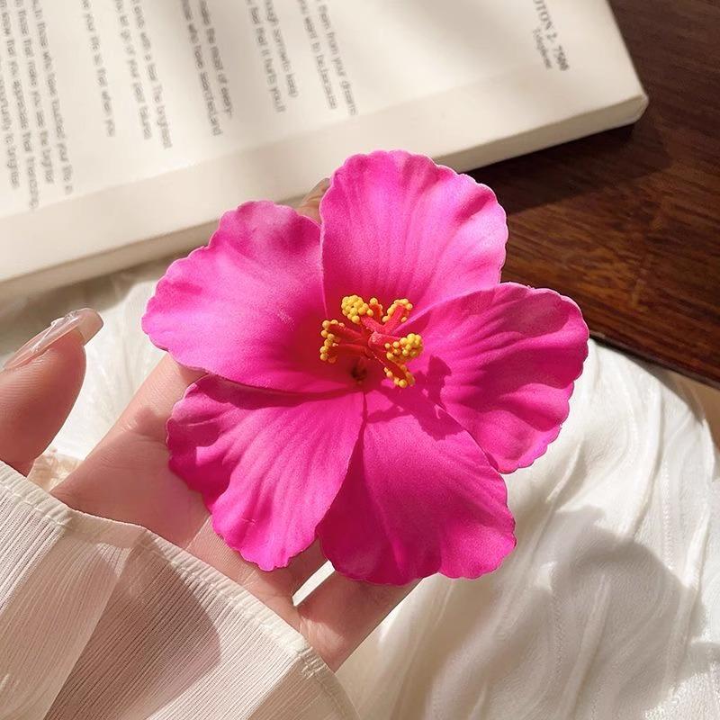 2/4/6 pcs Hawaiian Flower Hair Clips for Women Artificial Floral Hibiscus Lily Barrettes Hairpin Accessories Vacation Beach Gift