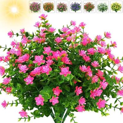 Искусственные цветы эвкалипта, уличные искусственные растения самшита, кустарники, цветы для украшения, не выцветающие искусственные пластиковые растения