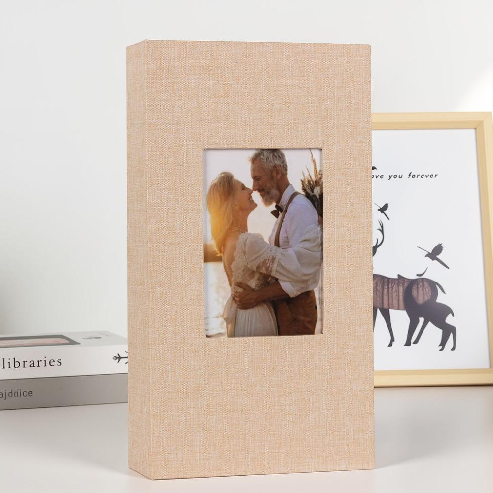 300 Pockets Photo Storage Book Slip-in Family Album Creative 4R6 Linen Photo Album Graduation