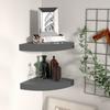 VidaXL Floating Corner Shelves 2 Pcs Glossy Grey 25x25x3.8cm MDF