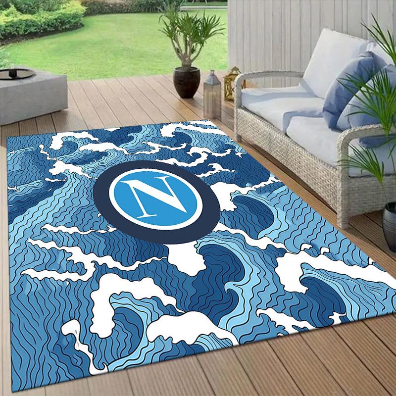 SSC Napoli Flannel Pattern Square Carpet,Area Rug,Carpet Rug for Living Room Bedroom Sofa Playroom Decor,Non-slip Floor Mat