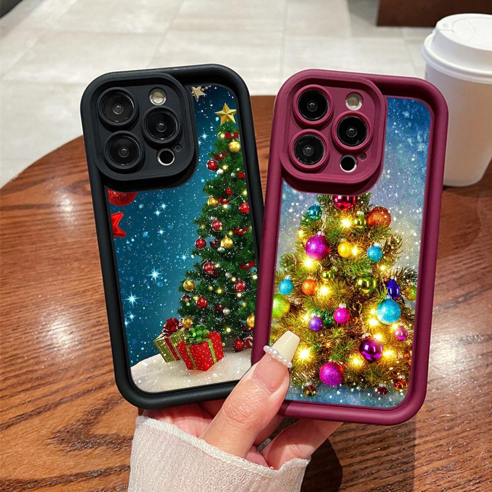 N117 Новогодние Счастливого Рождества арт Мягкие чехлы для телефонов Angel Eyes для iPhone 16 15 14 13 11 Pro Max 8 7 6s Plus 12 mini XR XS Max SE Противоударный чехол