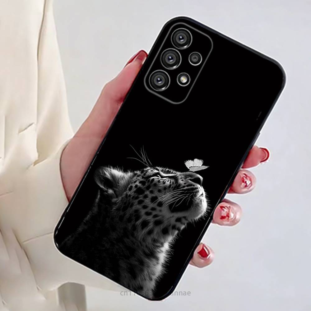 Чехол для телефона с рисунком льва для Samsung Galaxy A13, 21s, 22, 31, 32, 52, 53, 71, 80, A91, мягкий черный корпус