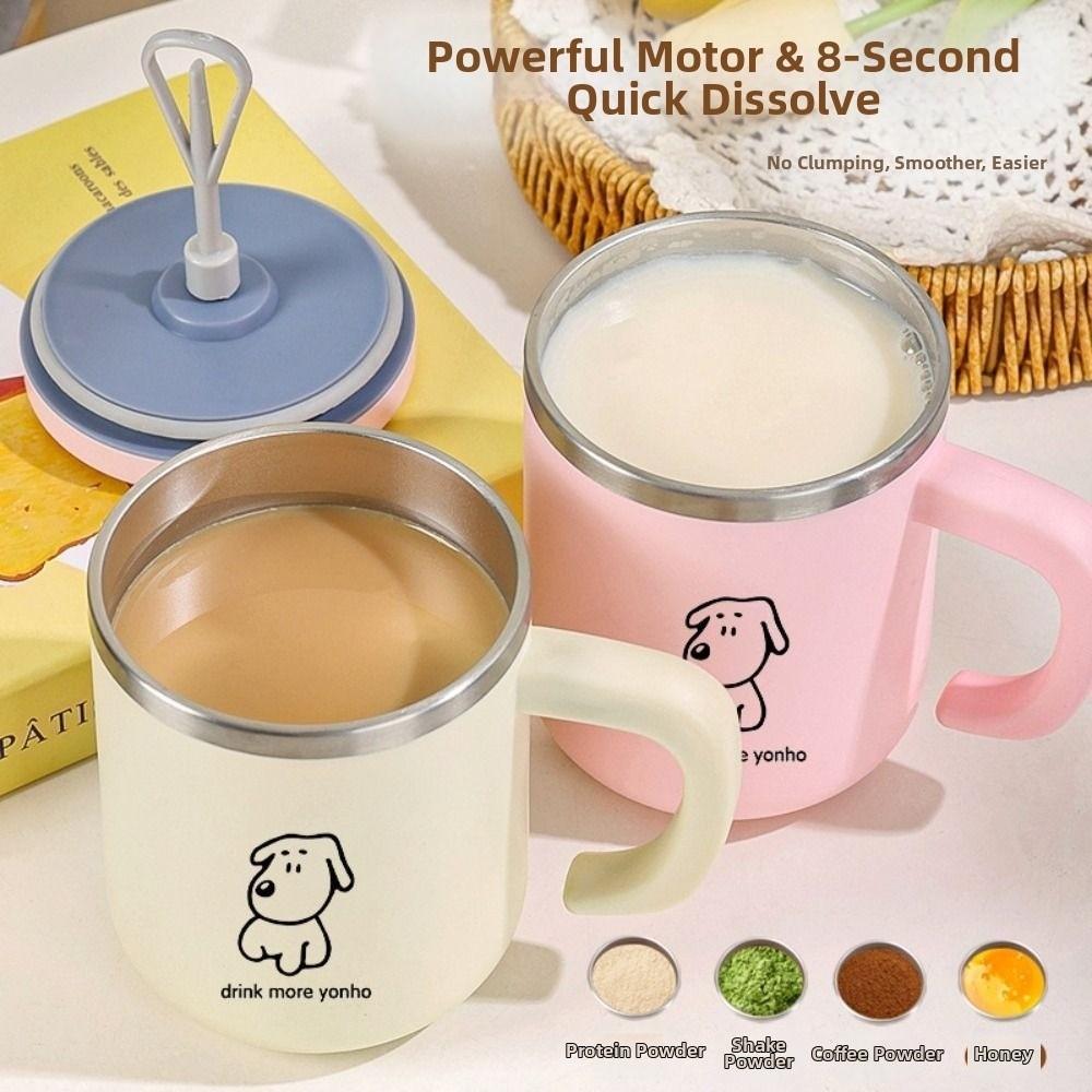 Detachable Design Automatic Stirring Cup Stirring Lid Electric Drink Mixer Office Use