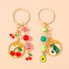 New Enamel Avocado Cherry Keychain Women Girls Fruit Key Ring Pendants for Handbag Decor DIY Key Chain Gifts