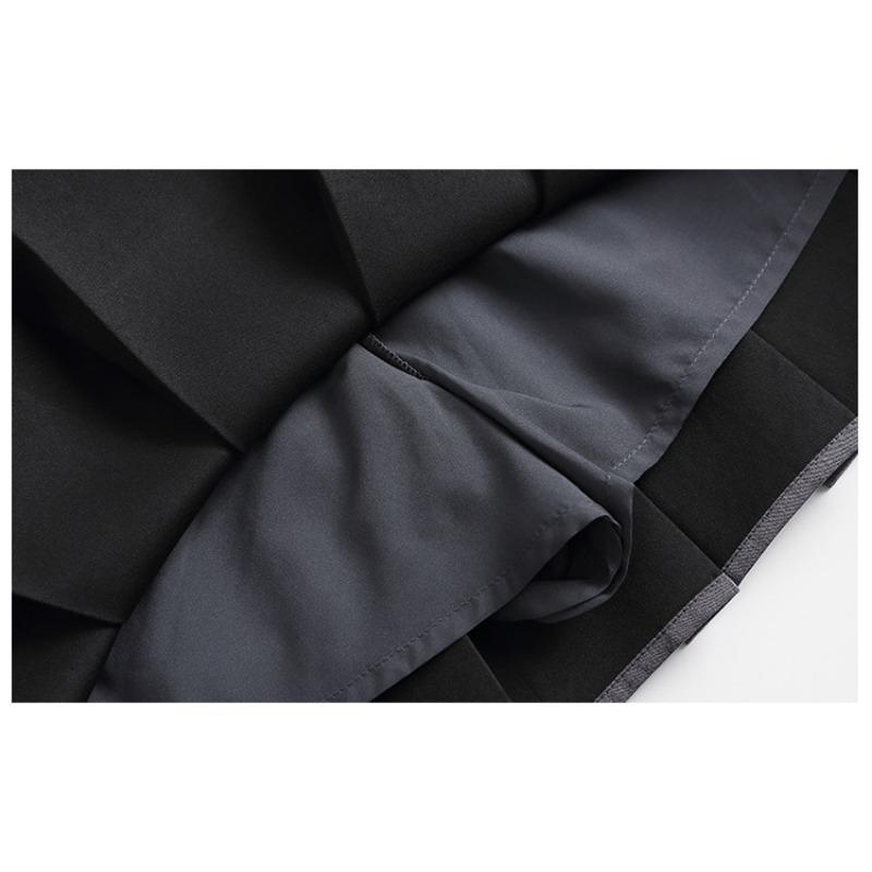 Весенне-осенняя женская классическая плиссированная юбка больших размеров с высокой талией, короткая юбка с лямкой на шее