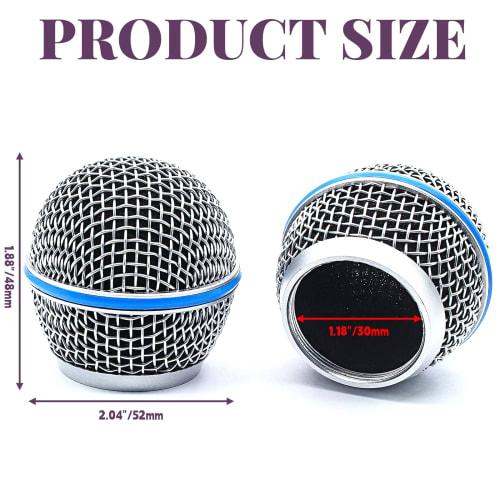 Cionyce BETA58A Replacement Microphone Head, Standard Size, Grille Microphone with Foam, Pack of 4