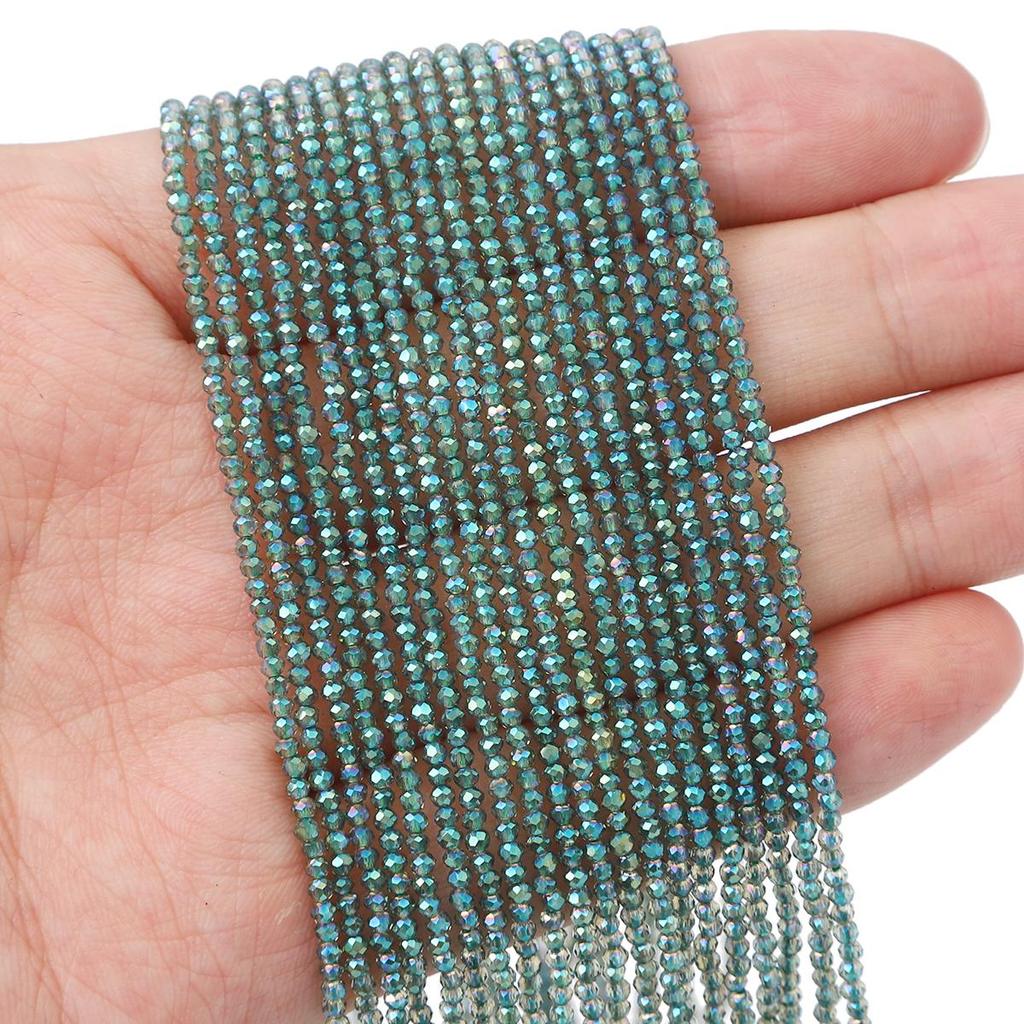 36cm Mini Glass Loose Beads Plated Color Faceted Beads For Jewelry Making DIY Necklace Bracelet Earring