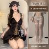 Sexy underwear women's sexy lace transparent suspenders, deep V temptation backless free-to-wear