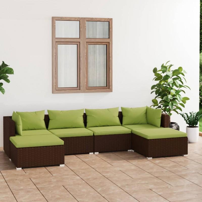Day and Night - Day and Night Garden Furniture Set 6 Pieces and Brown Synthetic Rattan Cushions