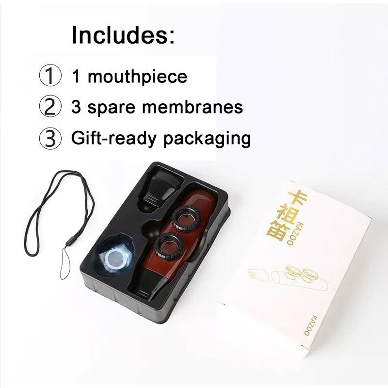 Музыкальный инструмент Казу с двумя отверстиями, Легкий Прочный Зернистый Дизайн, Практический Казу для Аккомпанемента Гитаре Укулеле