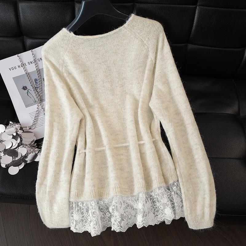 Sisibo Color Block V-Neck Knit Cardigan