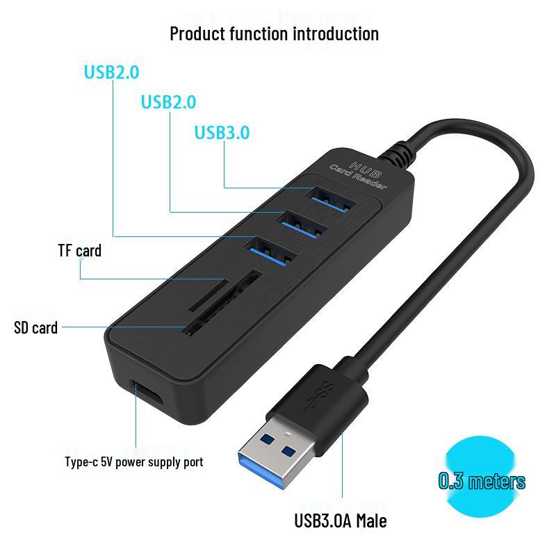 USB-C концентратор, 4-портовый разветвитель для расширения компьютера и планшета