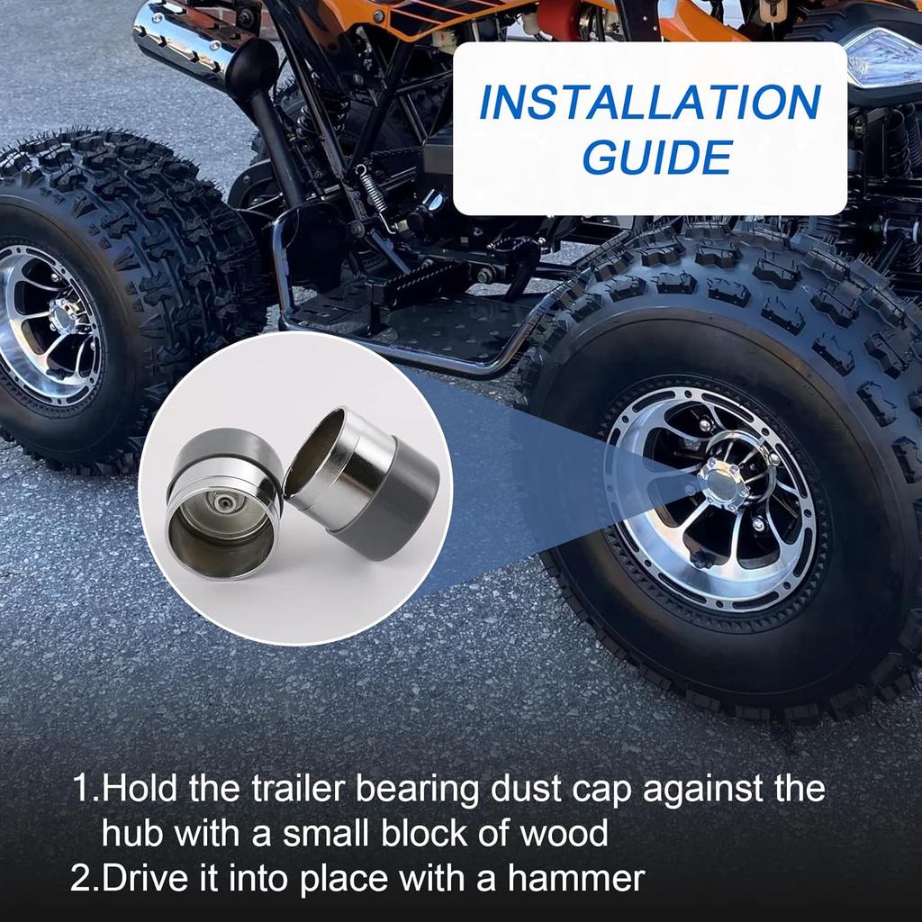 Защитники подшипников ступицы Wheel Bearing Buddy 1,98 дюйма Хромированные 2 шт. с защитными колпачками для прицепа, лодки