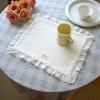 Lace Placemats for Table Cotton Napkins for Plates Soft Flounced Wedding Decoration House Warming Gift Table Decor Party