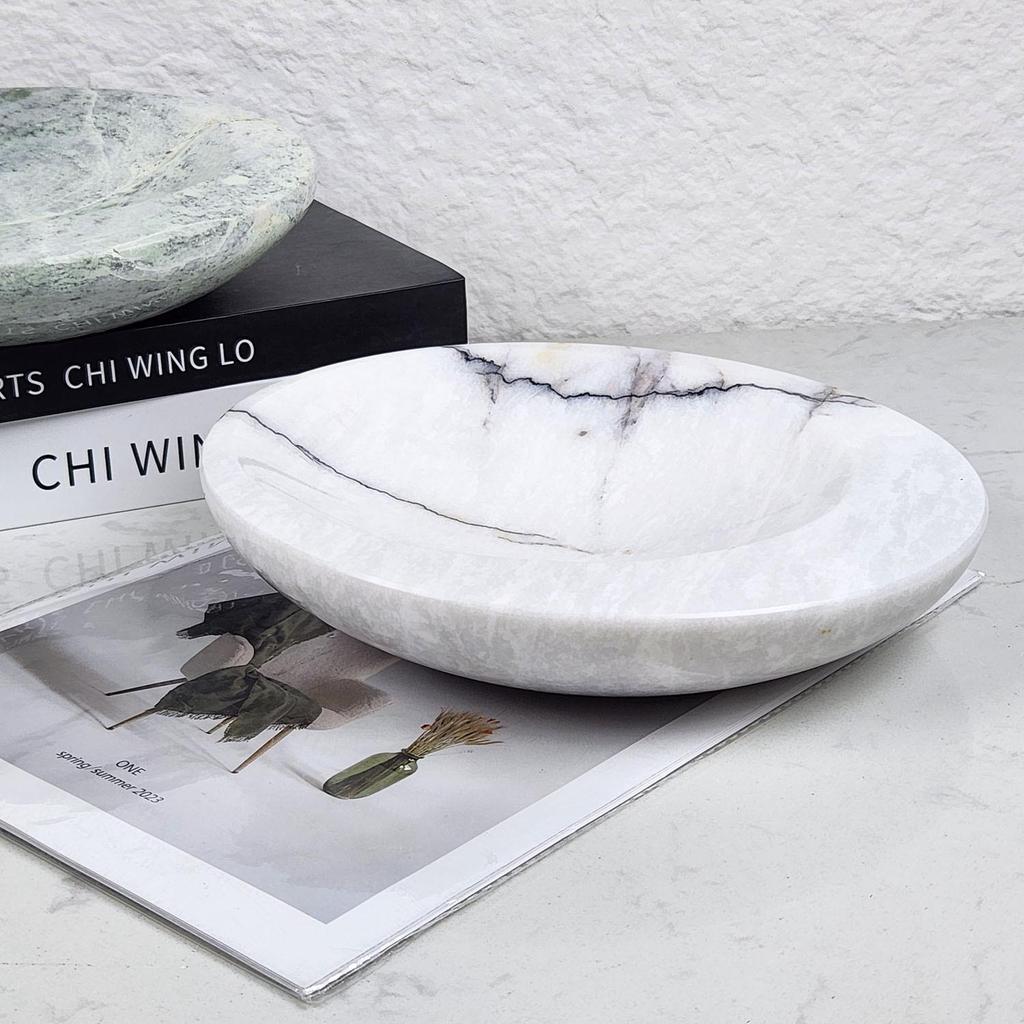 Modern Marble Tray: Elegant Fruit Plate for Living Room, Bedroom, and Coffee Table Decor