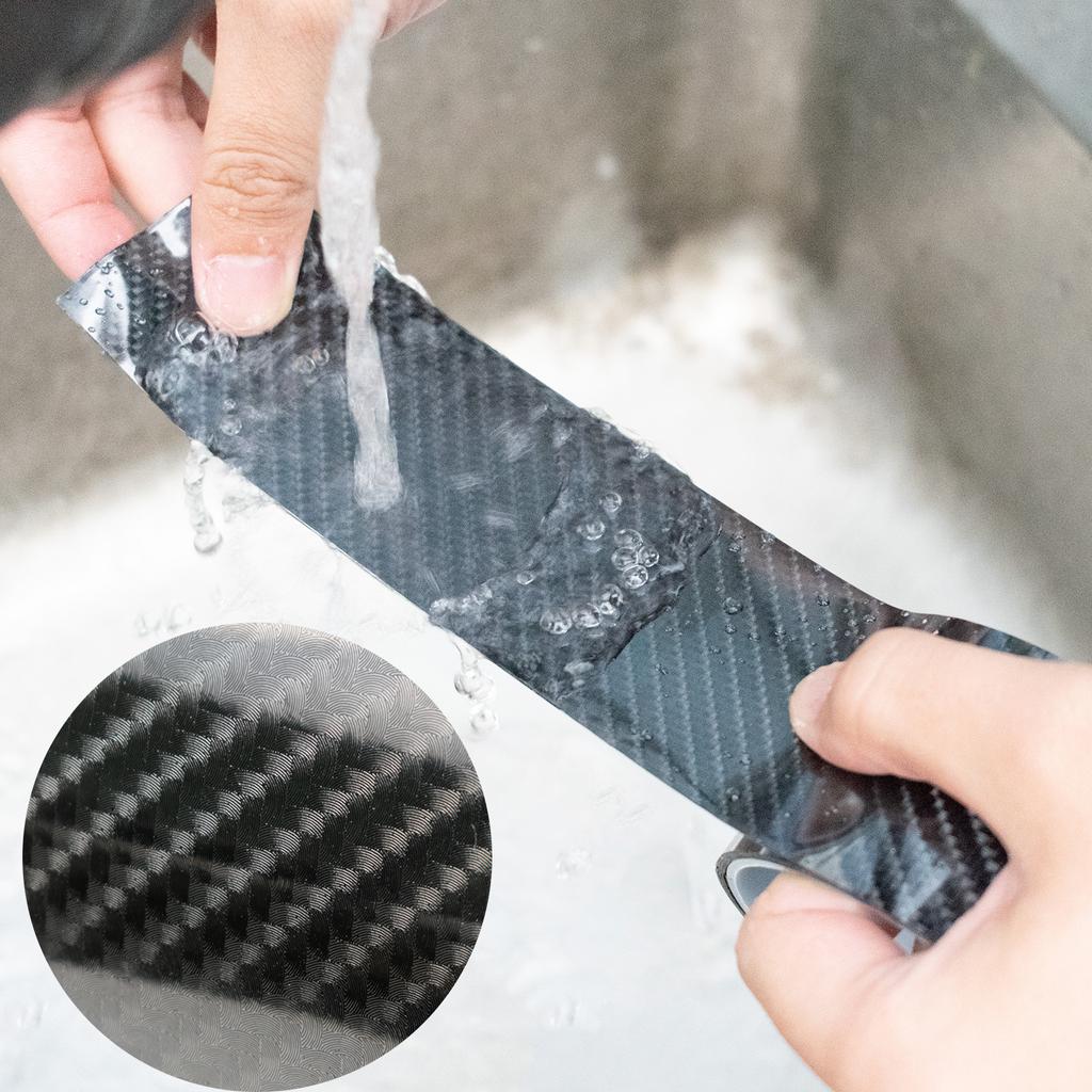 5D Carbon Fiber Car Sticker DIY Paste Protector Strip Car Door Sill Scuff Side Mirror Anti Scratch Tape Vinyl Film Waterproof 3m