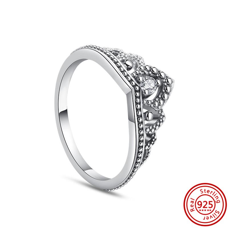 Красное Сердце Кольцо на Палец Сияющие Циркониевые Кольца Сверкающий Циркон Для Женщин 925 Стерлинговая медь Свадьба Помолвка Вечеринка Роскошные Подарки