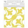 [R2197] - Set of 6 Yellow 'Cement Tiles' Stickers - 15x15 Cm