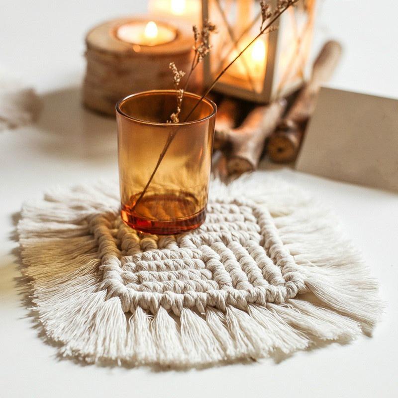 Новый DIY богемный настольный коврик из хлопка с оплеткой макраме, подставка для столовых приборов, подставка для чашек, изоляционная подставка для кухни, столовой, та