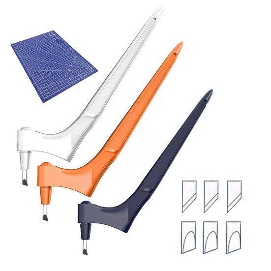 Инструмент для резки поделок с вращающимся на 360 градусов лезвием, резак для бумаги с гравировальными головками 15/45 градусов, трафарет для скрапбукинга, резак для поделок своими руками