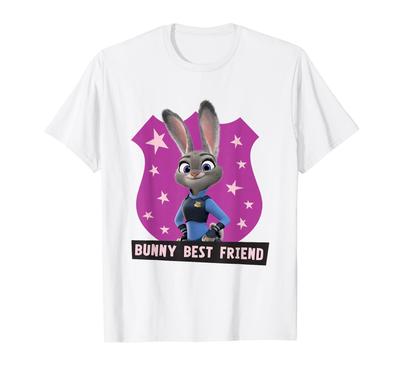 Футболка Disney Zootopia Джуди Хоппс Кролик Лучший Друг Значок Офицера