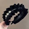 Cloth Women Hair Hoop Wide Wrinkle Headband Fashion Black Hairband  Women