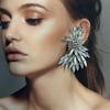 Высококлассные серьги-крылья с колосьями пшеницы, полностью инкрустированные бриллиантами, изысканная элегантность, темперамент, модные серьги в стиле знаменитостей