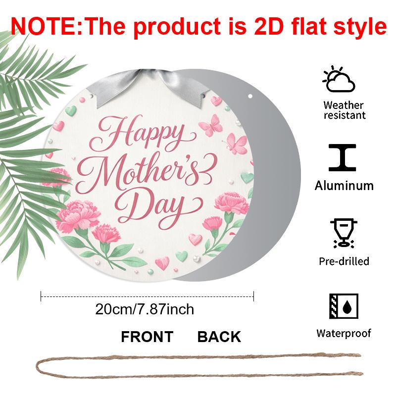 2D Flat, Aluminum Metal Sign Mother's Day Commemorative Plaque - an Elegant And Heartfelt Gift with "for Mom" Inscription, 20X20Cm(7.87Inch) Desktop