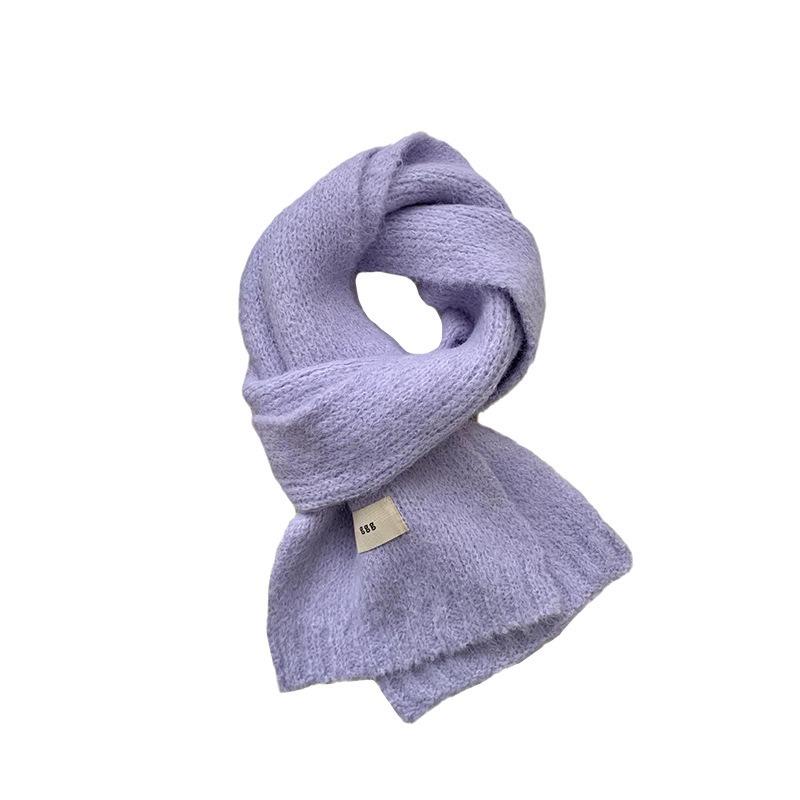 Шарф женский зимний высокого класса новый однотонный теплый шарф из имитации кашемира вязаный шарф шаль