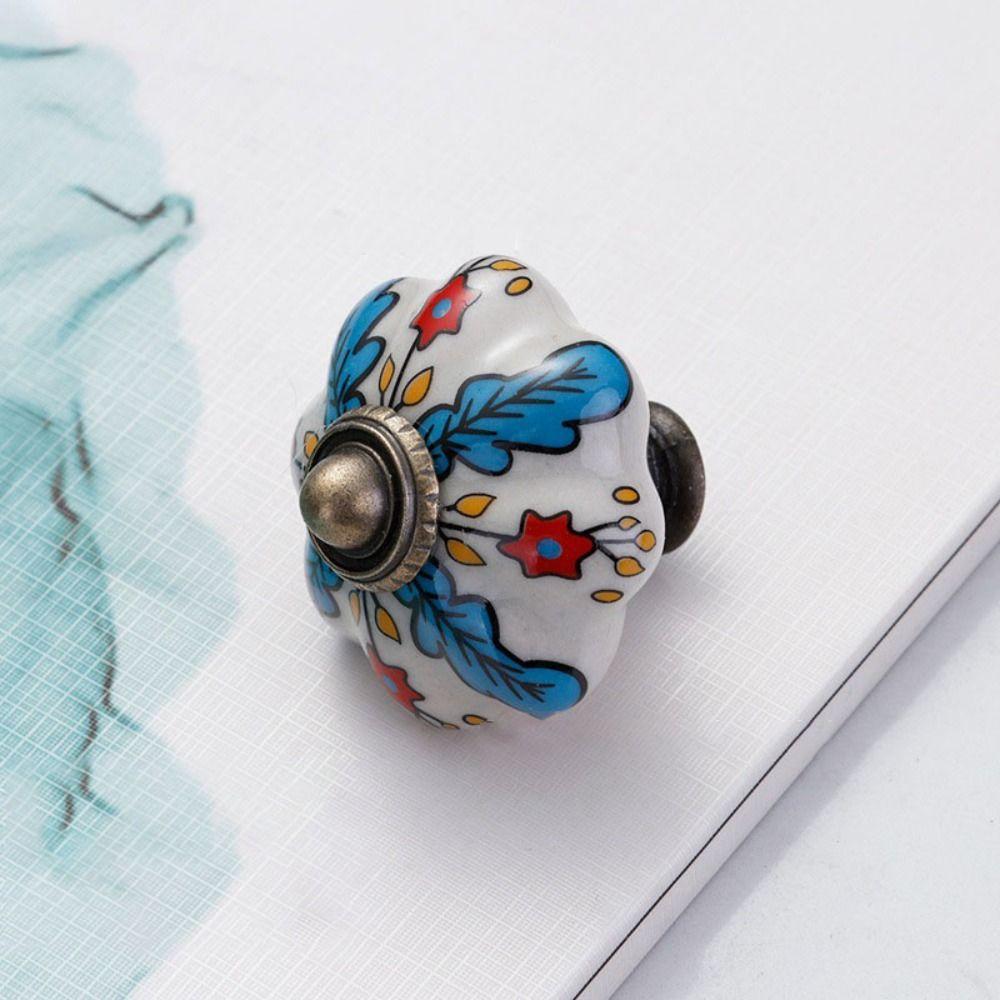 Керамика и сплавы Винтажная дверная ручка Разноцветная мебельная ручка-тыква для гардероба