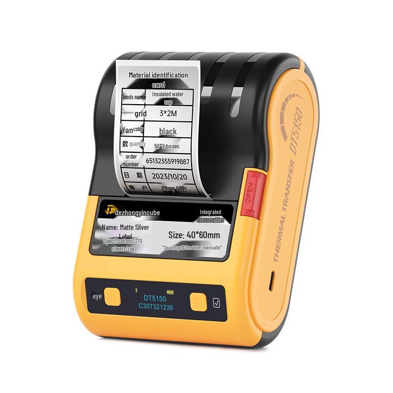 Портативный термотрансферный принтер этикеток серии DeTung DT5150/DT5150P, штекер CN (адаптер в комплекте)