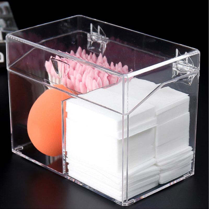Acrylic Cotton Swab Storage Holder Box Portable Transparent Makeup Medicine Cotton Pad Cosmetic Container Jewelry Organizer Case