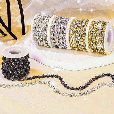 Цветная S-образная цепочка из страз с зажимом для DIY кисточек на пояс и декоративных припаиваемых аксессуаров