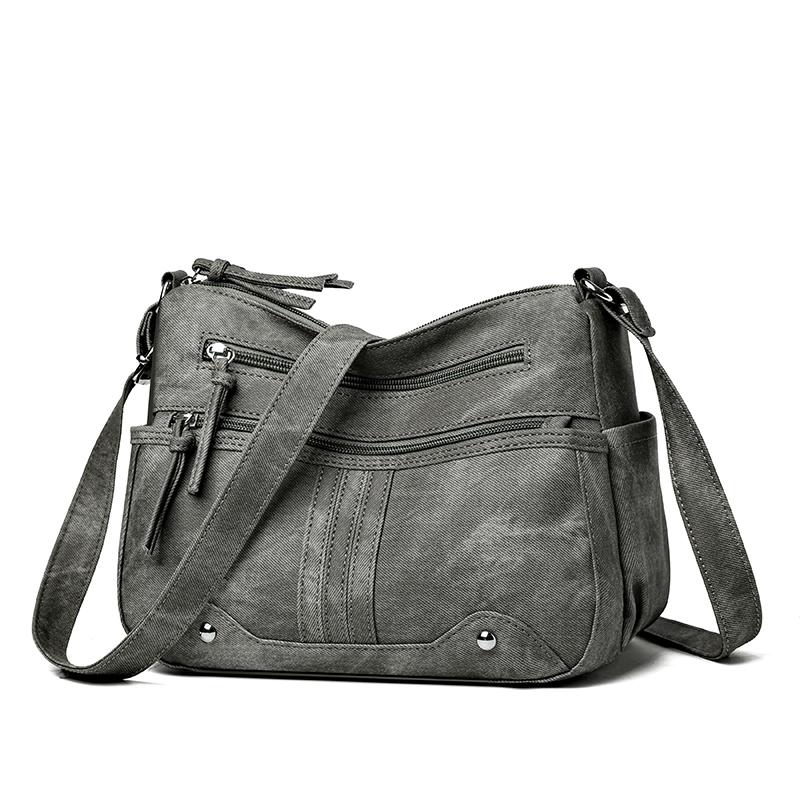 Женская легкая сумка кроссбоди с несколькими отделениями и регулируемым ремешком, повседневная наплечная сумка