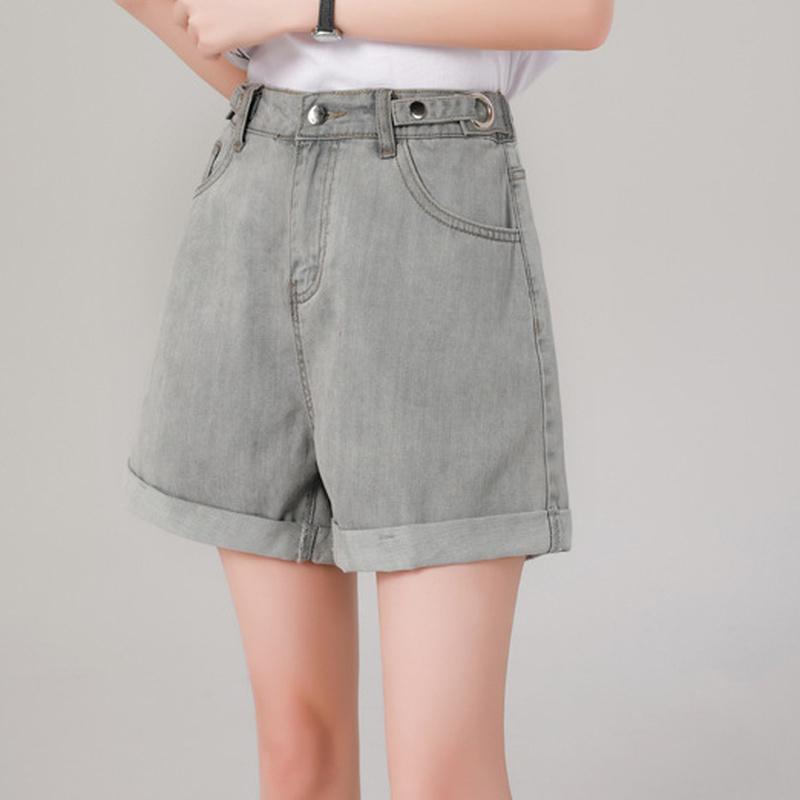 Летние женские модные джинсы, джинсовые шорты, свободные повседневные шорты для завивки, джинсы с эластичной резинкой на талии, большие размеры