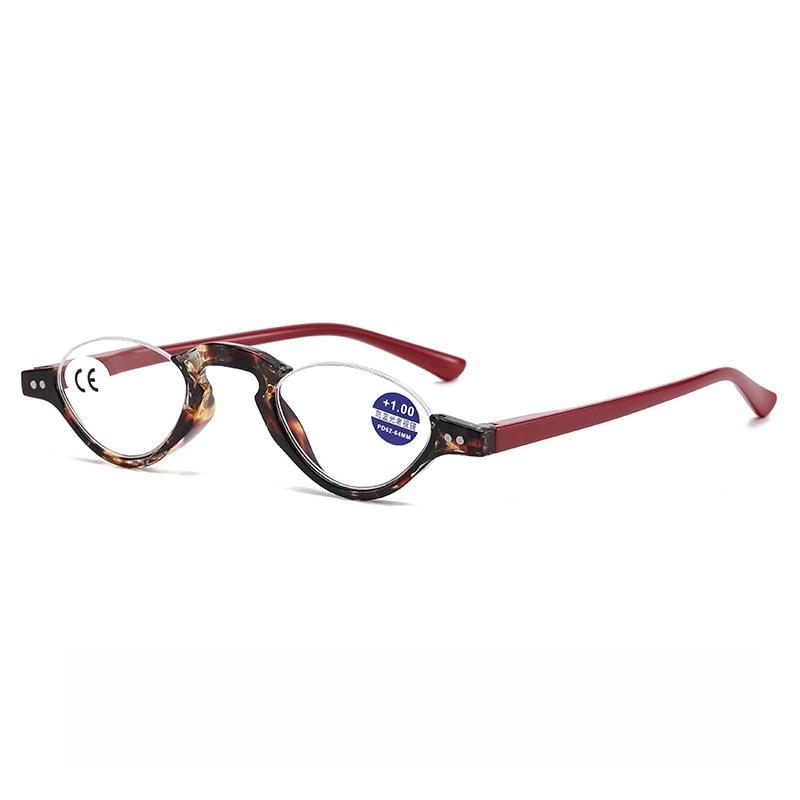 Vintage Half Frame Reading Glasses Women Men High-Definition Anti-Blue Light Presbyopia Glasses Unisex With Plus Diopters To+4.0