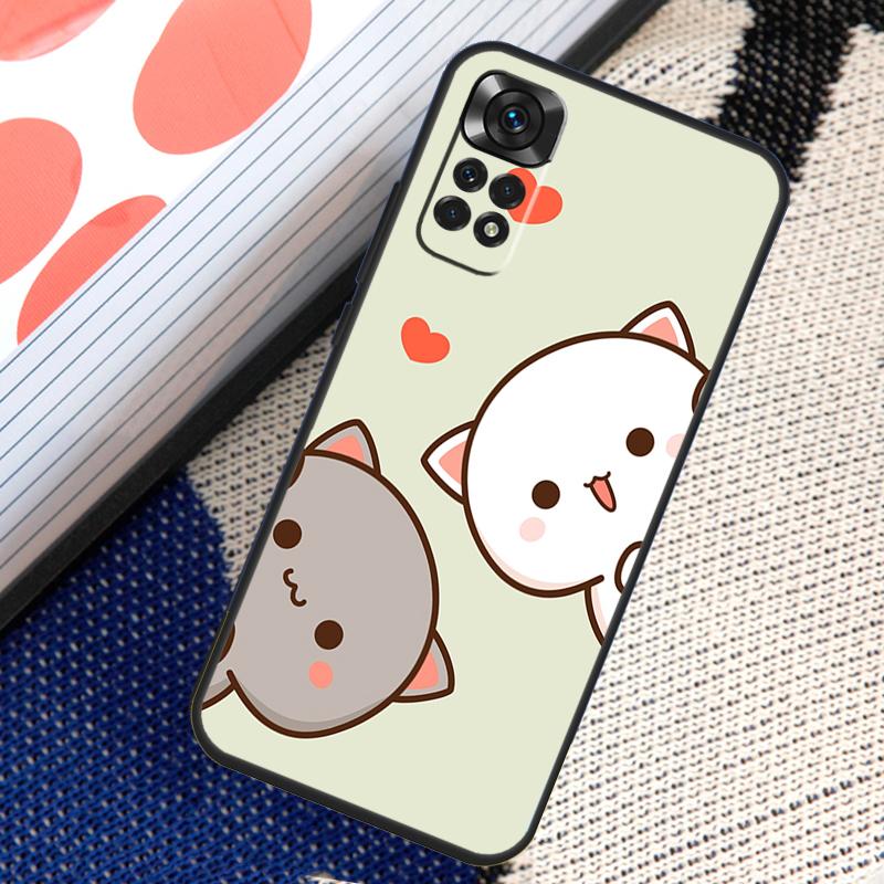 Чехол Mochi Peach Cat для Xiaomi Redmi Note 11 10 8 9 12 Pro Note 11S 10S 9S 8T Redmi 10 10C 12C 9C 9T