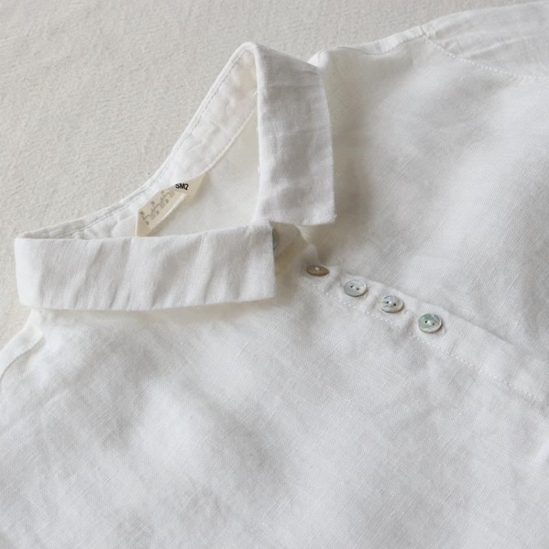 Свободное литературное женское платье-рубашка с рукавами-семью точками и лацканами большого размера