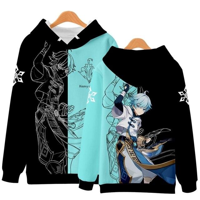 Аниме Genshin Impact Game толстовки для женщин и мужчин 3d свитшот для пар с длинными рукавами пуловер для косплея оверсайз для детей для мальчиков и девочек толстовка