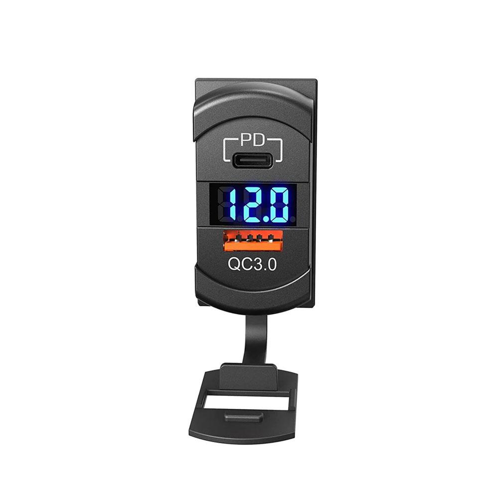 Автомобильное зарядное устройство USB C PD QC3.0 с двумя USB-разъемами для автомобильного зарядного устройства 12 В 24 В, адаптер питания для зарядки телефона, мотоцикла, лодки, морского грузовика, квадроцикла