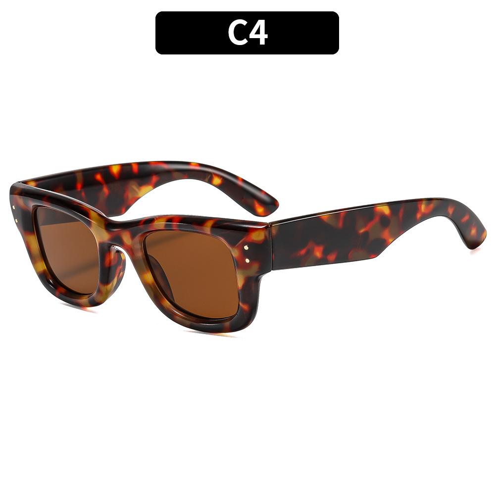 European And American Fashion New Square Retro Rice Nail Sunglasses Trendy Large Frame Street Shot Versatile Sunglasses Uv Protection Glasses
