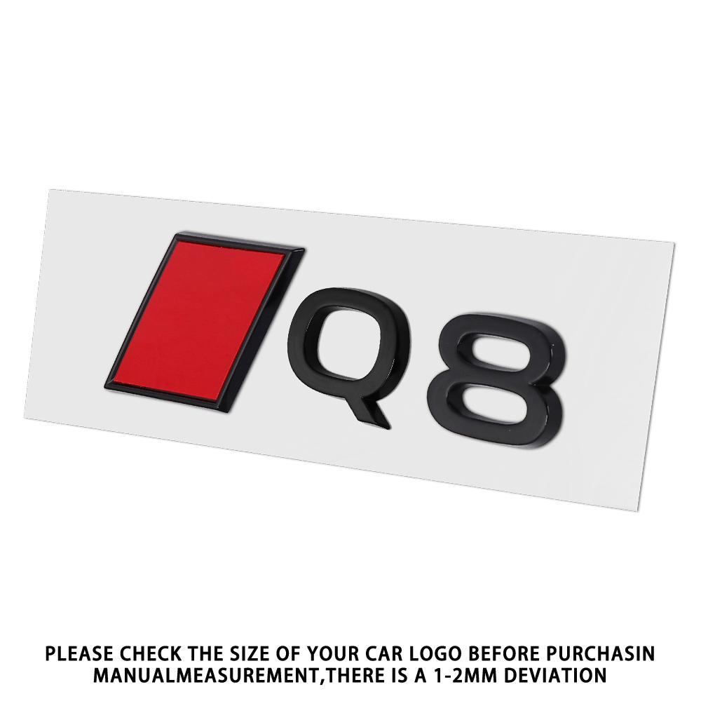 Aluminum ABS Car Styling Rear Trunk Badge Emblem Sticker Auto Accessories For Audi Q3 Q4 Q5 Q6 Q7 Q8 Sline TT RS S Quattro S3 S5