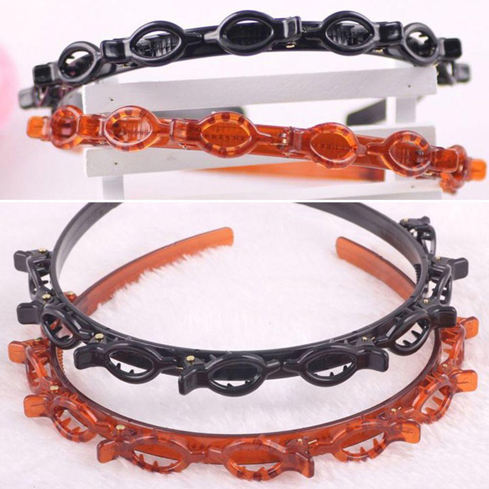 Hair Clip Twist Plait Headband Hair Clip Multi-Layer Hollow Woven Double Bangs Hairstyle Hairpin